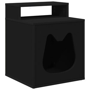 vidaXL Maison pour chat Noir 42 5 x 40 x 53 5 cm Bois d'ingénierie