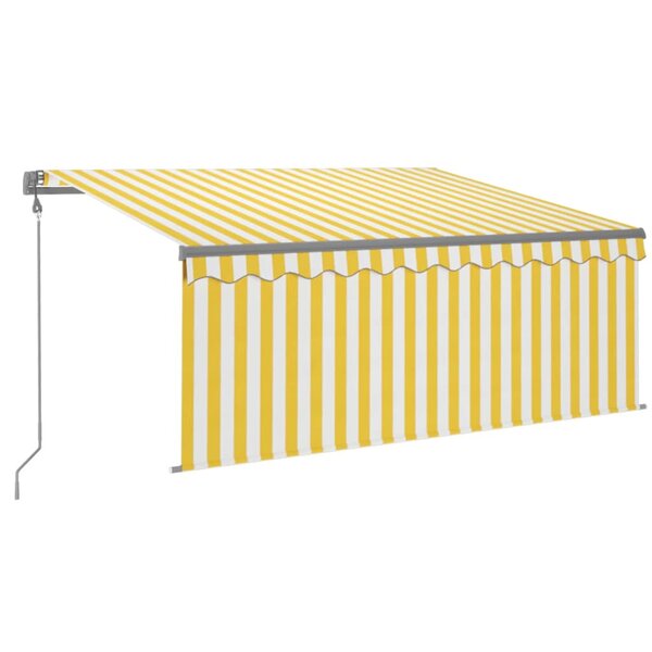 vidaXL Auvent rétractable automatique avec store 3 5x2 5 m Jaune blanc