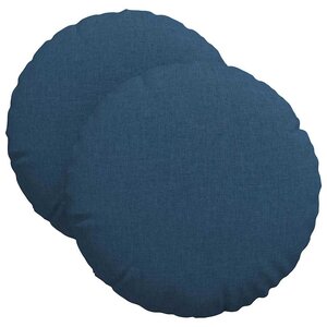 vidaXL Coussins de siège 2 Pièces Bleu Ø40 x 13 cm tissu