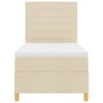 vidaXL Lit à ressorts avec matelas Crème 100 x 200 cm tissu