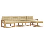 vidaXL Ensemble de canapés d'extérieur 4 pc Blanc et Beige Polyester