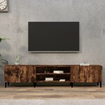 vidaXL Meuble TV chêne fumé 180x31 5x40 cm bois d'ingénierie