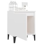 vidaXL Table de chevet avec pieds en métal blanc 40x30x50 cm