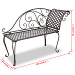 vidaXL Chaise longue de jardin 128 cm Acier Antique Marron