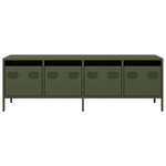 vidaXL Meuble TV vert olive 135x39x43 5 cm acier laminé à froid