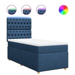vidaXL Sommier à lattes de lit avec matelas Bleu 80x200 cm Tissu