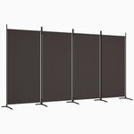 vidaXL Cloison de séparation 4 panneaux Marron 346x180 cm Tissu