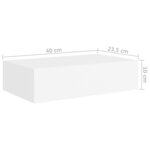 vidaXL Étagère à tiroir murale Blanc 40x23 5x10 cm MDF