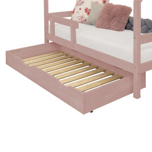 Tiroir de lit 120 x 190 avec sommier BUDDY - rose pastel