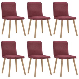 vidaXL Chaises à manger lot de 6 rouge bordeaux tissu