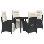 vidaXL Ensemble de jardin de 5 pièces en poly rotin noir