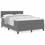 vidaXL Lit à ressorts avec matelas Gris Clair 140x200 cm Tissu en velours côtelé