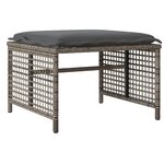 vidaXL Salon de jardin avec coussins 4 Pièces gris résine tressée verre