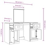 vidaXL Coiffeuse avec miroir sonoma gris 130x50x132 5 cm