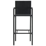 vidaXL Ensemble de bar de jardin 5 Pièces noir bois massif acacia rotin