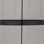 vidaXL Armoire de rangement d'extérieur gris et noir 65x37x165 cm PP
