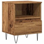vidaXL Table de chevet vieux bois 40x35x50 cm bois d’ingénierie
