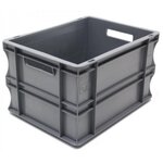 Bac de rangement norme Europe,  gerbable 25 litres - polypropylène gris anthracite