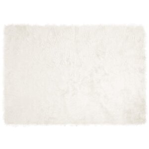 vidaXL Tapis en fausse Tafalla Blanc 140 x 200 cm Polyester