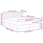 Lit à ressorts avec matelas vidaXL Gris foncé 140x200 cm Velours