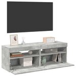 vidaXL Meubles TV avec lumières LED 2 Pièces gris béton 60x35x40 cm