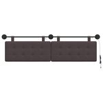 vidaXL Tête de lit suspendue Avec lumière LED Marron foncé Tissu
