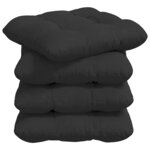 vidaXL Coussins de siège 4 Pièces Noir 40 x 40 cm Tissu en microfibre