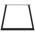 vidaXL Pieds de table à manger en forme de V  2 pièces  noir  100 x (72-73 3) cm  acier