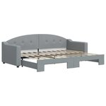 vidaXL Lit de jour avec lit gigogne gris clair 80x200 cm tissu