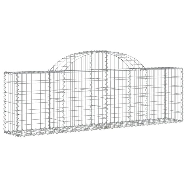 vidaXL Panier de gabions arqué 200x30x60/80 cm Fer galvanisé