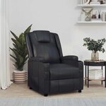 vidaXL Fauteuil inclinable Noir Similicuir