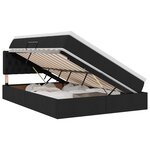 vidaXL Lit avec rangement et matelas avec matelas Noir 140 x 190 cm