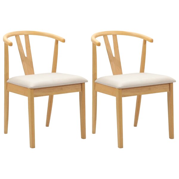 vidaXL Chaise de salle à manger 2 Pièces Naturel et clair