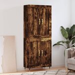 vidaXL Buffet haut Chêne fumé 69 5x34x180 cm Bois d'ingénierie