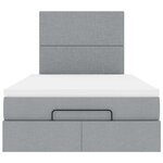 vidaXL Cadre de lit ottoman avec matelas gris clair 120x190 cm tissu