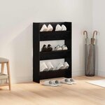 vidaXL Cabinet à chaussures avec étagère Chêne noir 60 x 18 x 90 cm