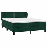 vidaXL Sommier à lattes de lit et matelas Vert foncé 140x190cm Velours