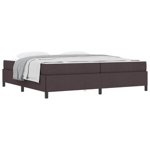 vidaXL Lit à ressorts Marron foncé 200 x 200 cm tissu