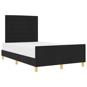 vidaXL Cadre de lit avec tête de lit Noir 120 x 190 cm tissu