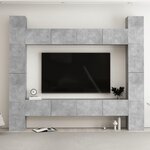 vidaXL Ensemble de meubles TV 8 Pièces Gris béton Bois d'ingénierie