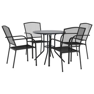 vidaXL Ensemble de chaises de jardin empilables 5 Pièces anthracite