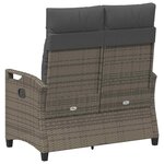 vidaXL Banc de jardin Gris et Gris foncé 105 x 60 x 112 cm