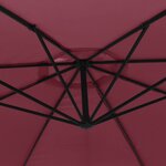 vidaXL Parasol en porte-à-faux avec mât en aluminium 350 cm Bordeaux