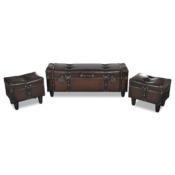 Ensemble de Banc banquette s de rangement 3 pièces marron 02_0010846