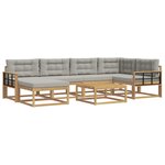 vidaXL Ensemble de canapés d'extérieur 7 pc Blanc et gris clair