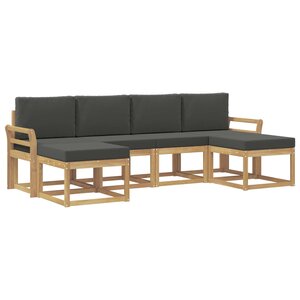vidaXL Ensemble de canapés d'extérieur 6 pc Blanc et anthracite