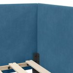 vidaXL Cadre de lit d'angle avec tête de lit Bleu 90 x 200 cm Velours