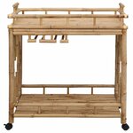 vidaXL Chariot à vin avec roues Naturel 85 x 50 x 93 cm Bambou
