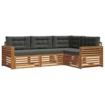vidaXL Ensemble de canapés d'extérieur 4 Pièces Naturel et Anthracite