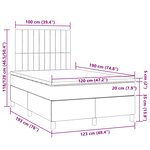 vidaXL Sommier à lattes de lit matelas et LED crème 120x190 cm tissu